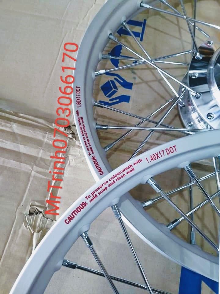 [HCM]CẶP BÁNH CĂM  SIRUS  EXCITER 2010  NIỀN NHÔM RCB 1.1 ĐÙM  CĂM MẠ CROM KÈM  MÁ  PHANH