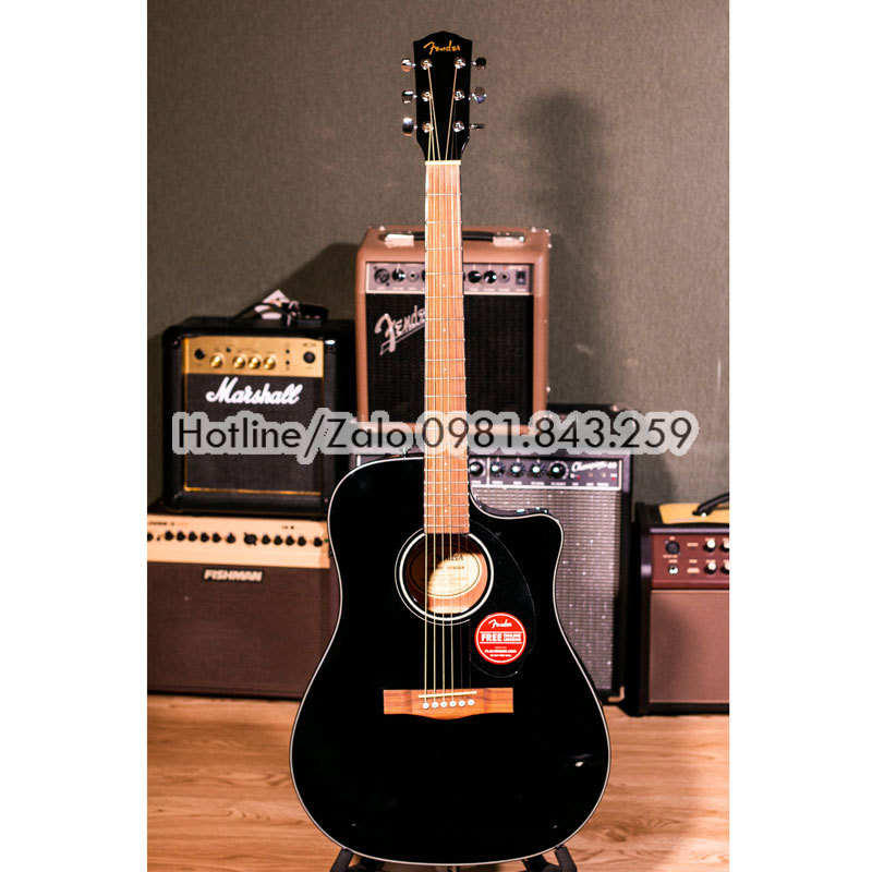Đàn acoustic guitar Fender CD-60SCE màu đen chính hãng