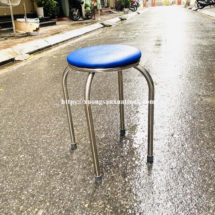 Ghế đẩu inox có nệm