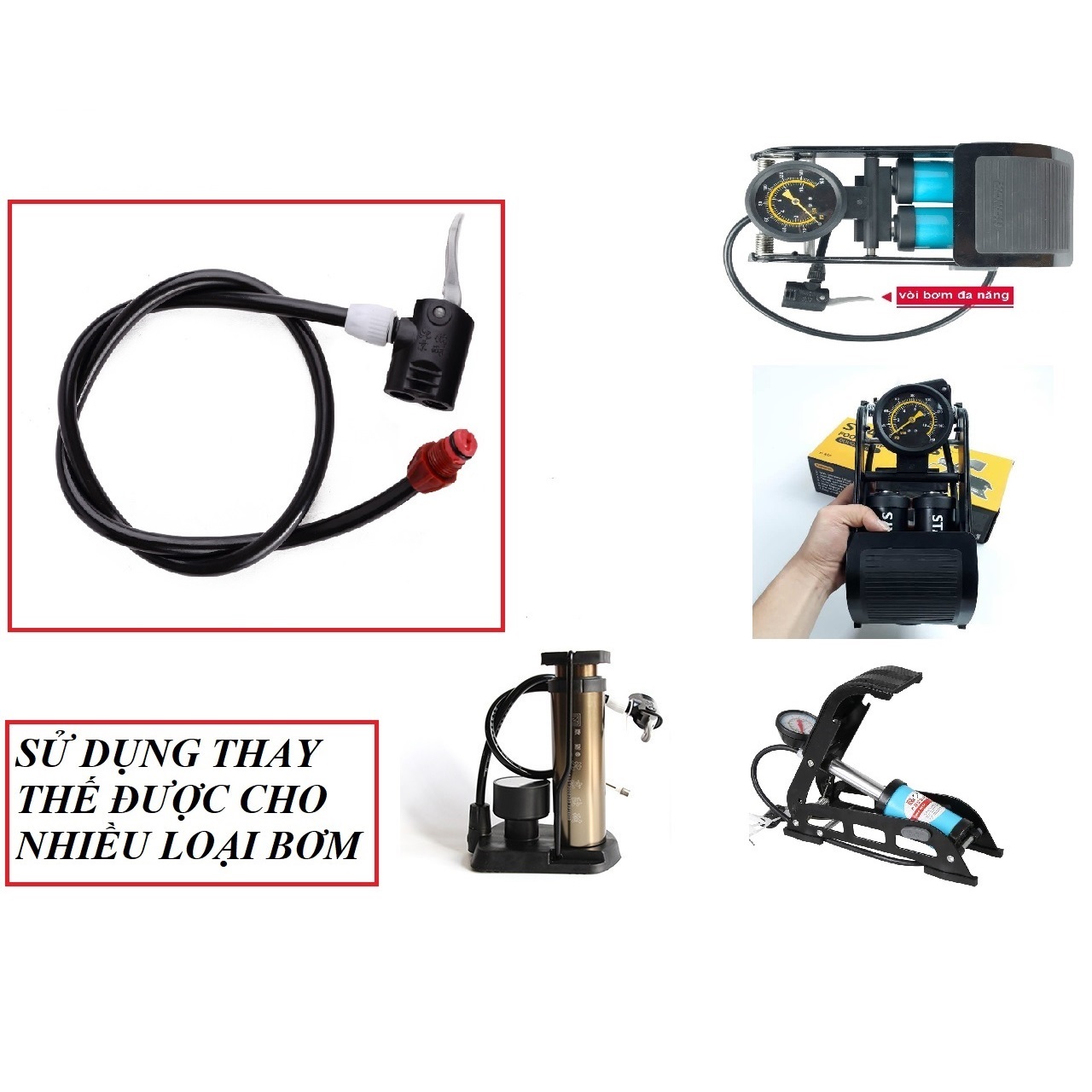 Bộ vòi bơm hơi thay thế bơm đạp chân stanlays - hàng hãng, chất lượng cao