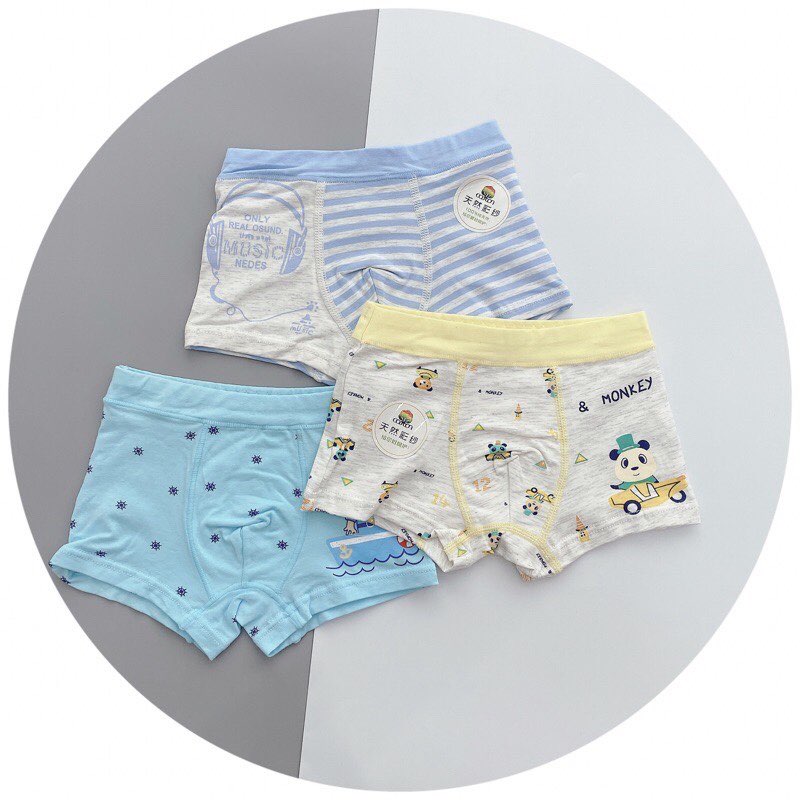 [HCM]Set 3 Quần Chip Đùi Bé Trai Xuất Hàn Cao Cấp (Cho Bé Từ 10 - 20kg)