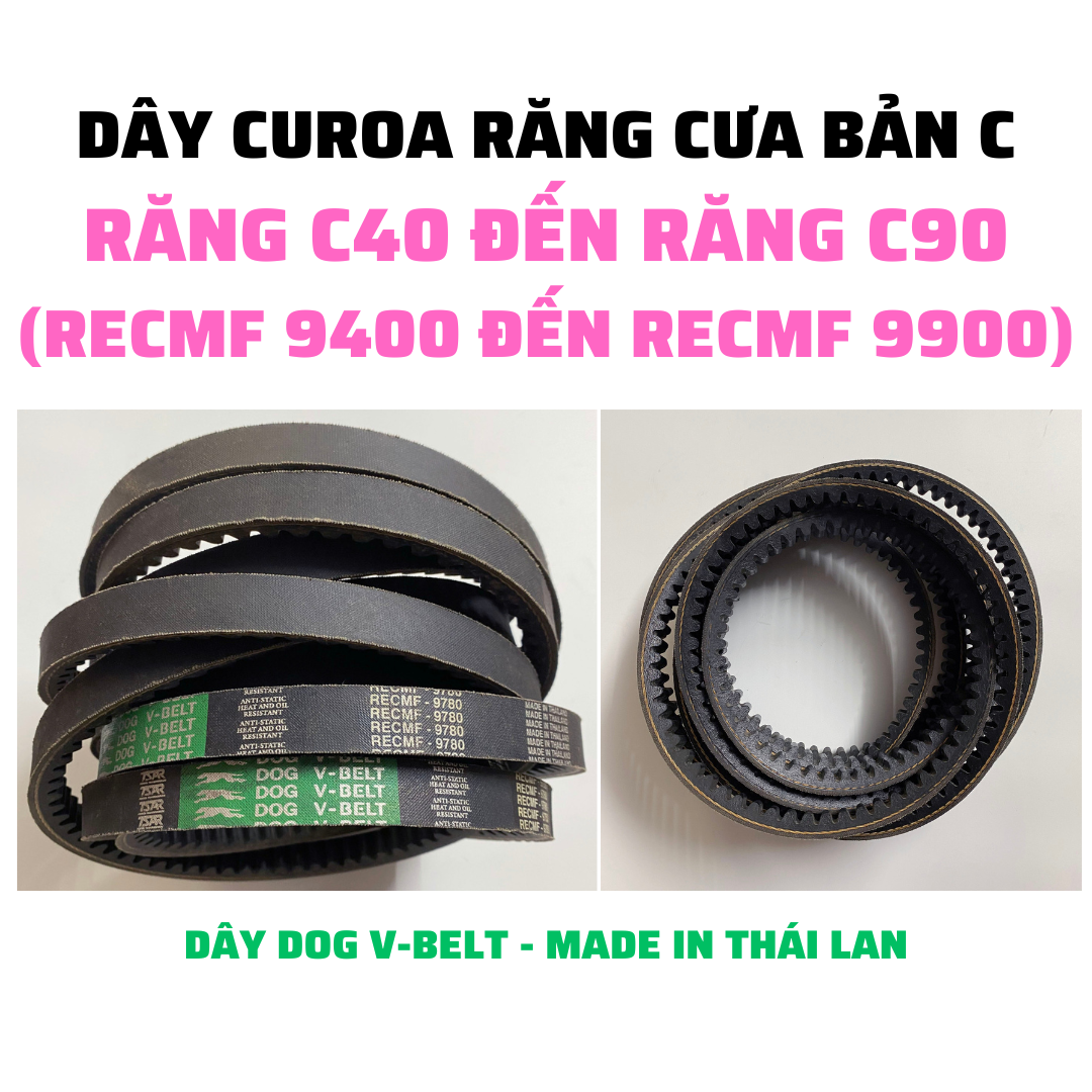 Dây curoa răng cưa bản C từ răng C40 (RECMF 9400) đến răng C90 (RECMF 9900)