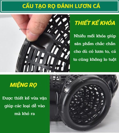 Rọ bẫy lươn cá 3 cửa. Combo 2 cái 130k (Tặng mồi + hộp mồi)