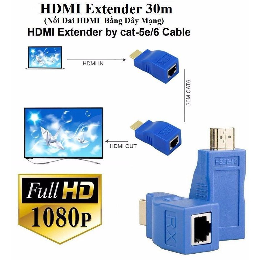 [HCM][Nhập ELMAY21 giảm 10% tối đa 200k đơn từ 99k]Bộ nối dài HDMI bằng dây LAN 30M  FB-Link