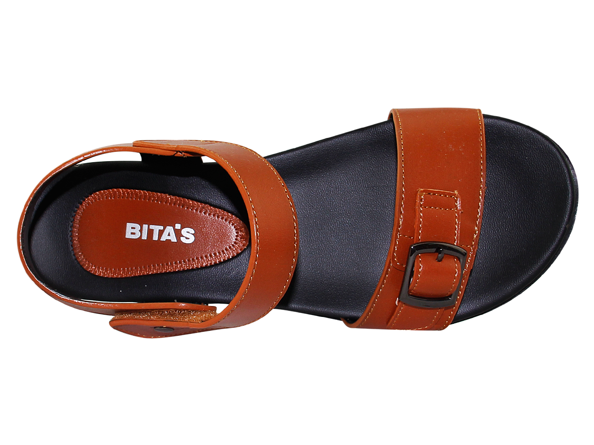 SANDAL ĐẾ BẰNG NỮ Bita's SYN.261 ( Đen + Kem + Vàng bò)