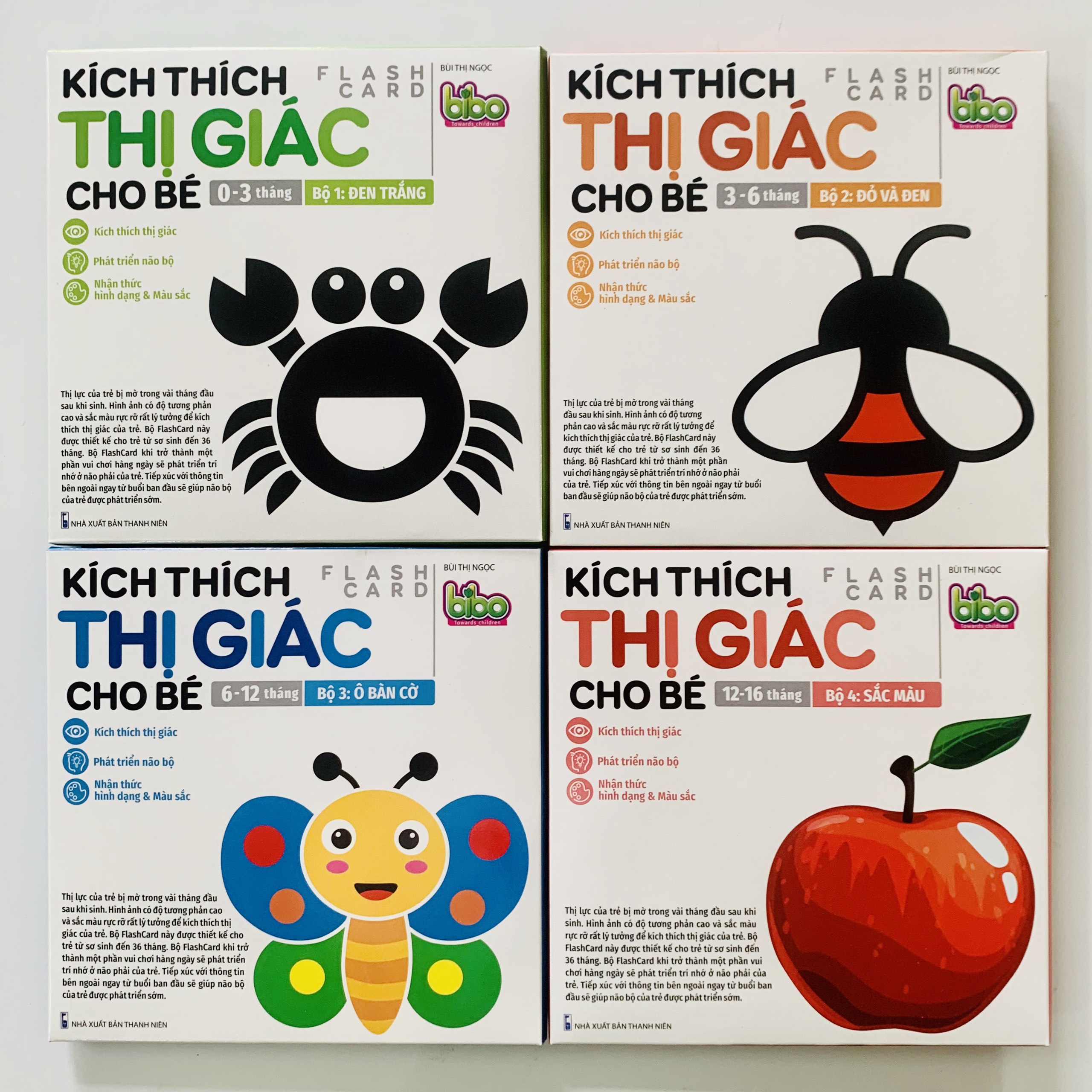 [FLASHCARD] Bộ Thẻ Kích Thích Thị Giác Cho Bé (từ 0-16 tháng tuổi)