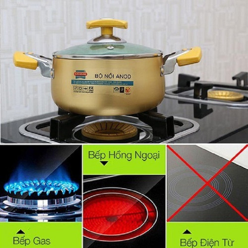 [ XẢ KHO ] BỘ NỒI VÀNG 3 CHIẾC SUNHOUSE CHẤT LƯỢNG CAO