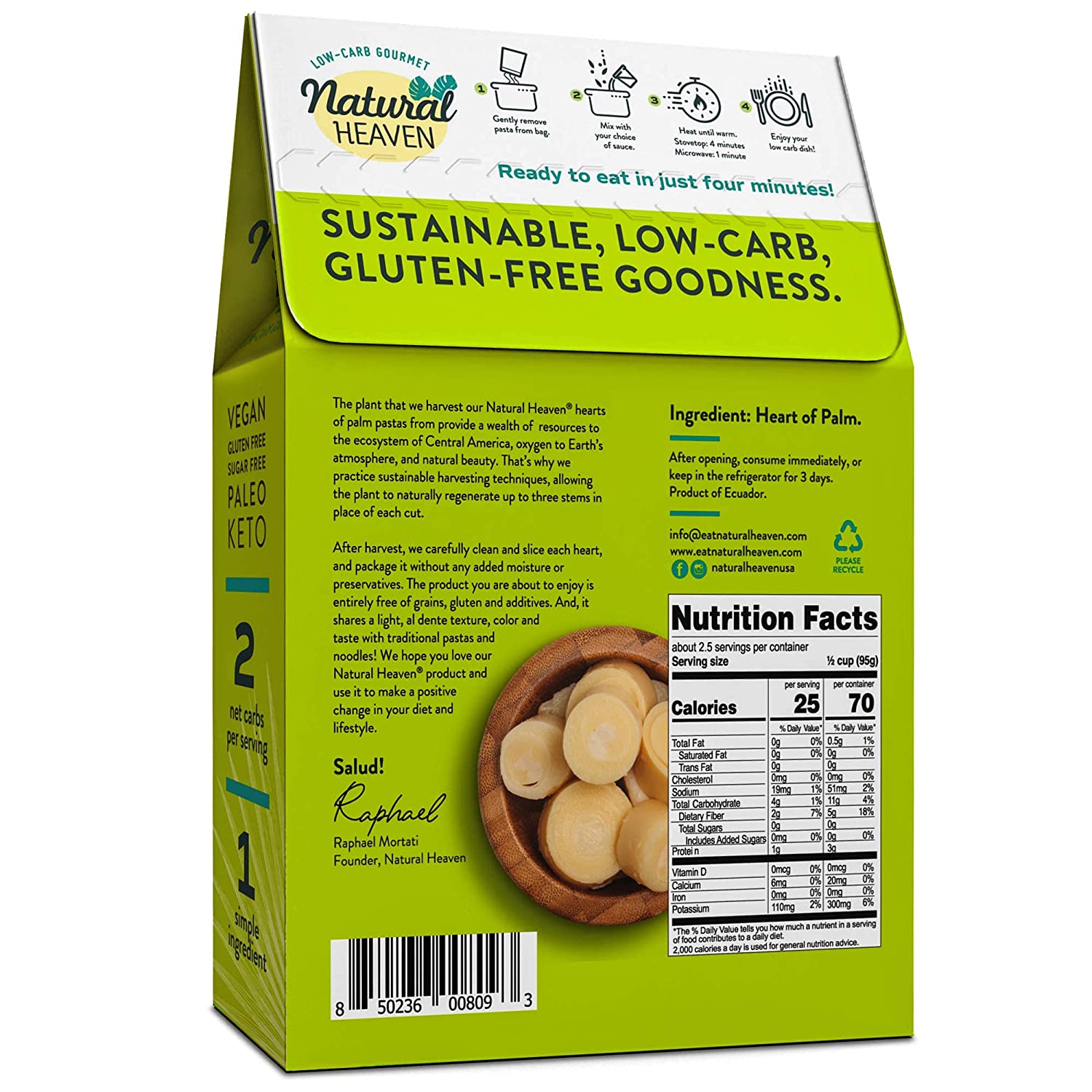 MÌ Ý Spaghetti - Natural Heaven Veggie Pasta, 255g (9oz)