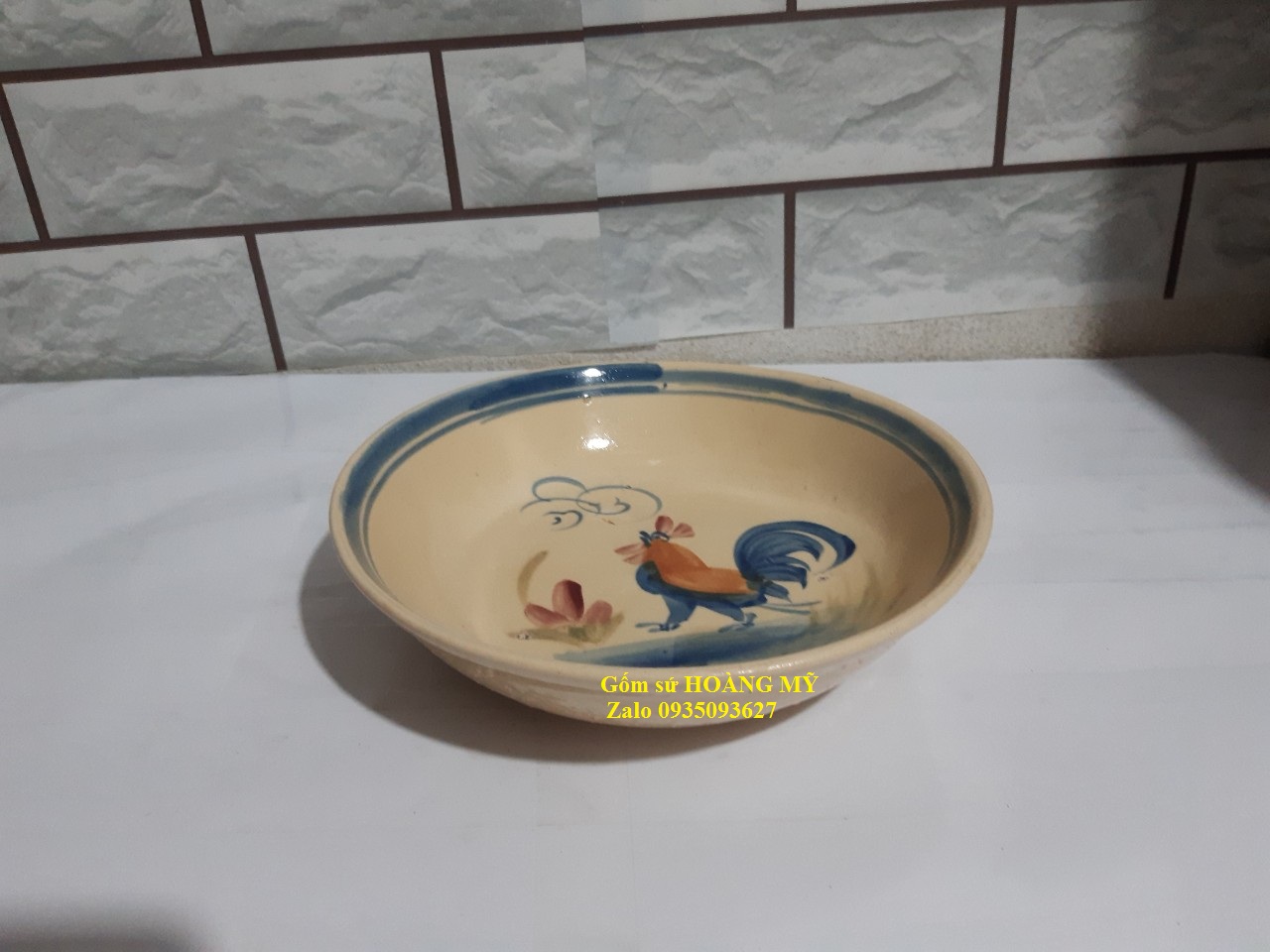 5 Đĩa con gà sâu lòng  20 cm ( sành)