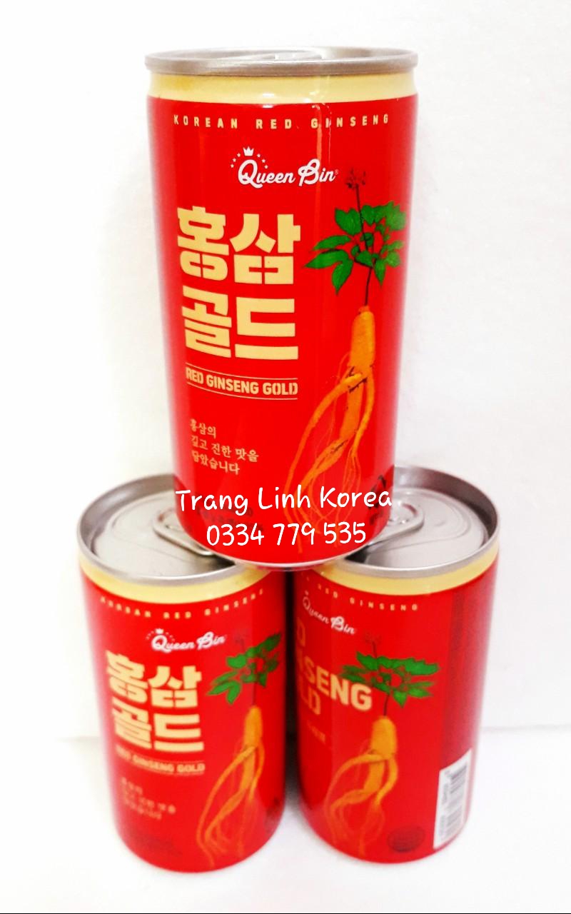Nước Hồng Sâm Lon Queen Bin Hàn Quốc, thùng 30 Lon x 175ml