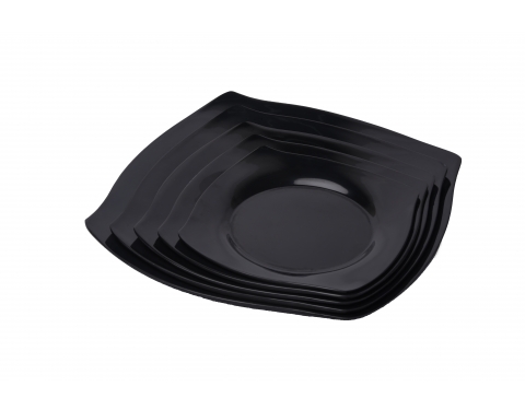 Dĩa Nhựa Melamine Màu Đen