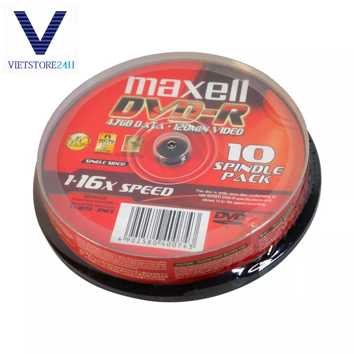 Đĩa trắng dvd maxell hộp 10c