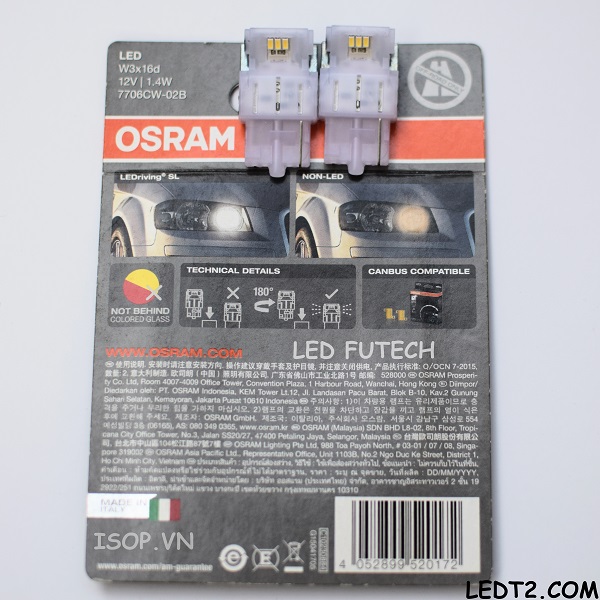 [LEDT2 ISOP] Đèn LED T20 Osram [Số lượng: 1 Cặp] [Bảo hành 2 năm]