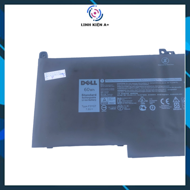 PIN DELL E7480 60WH ZIN - F3YGT / E7280 E7380 E7290 E7390 E7490