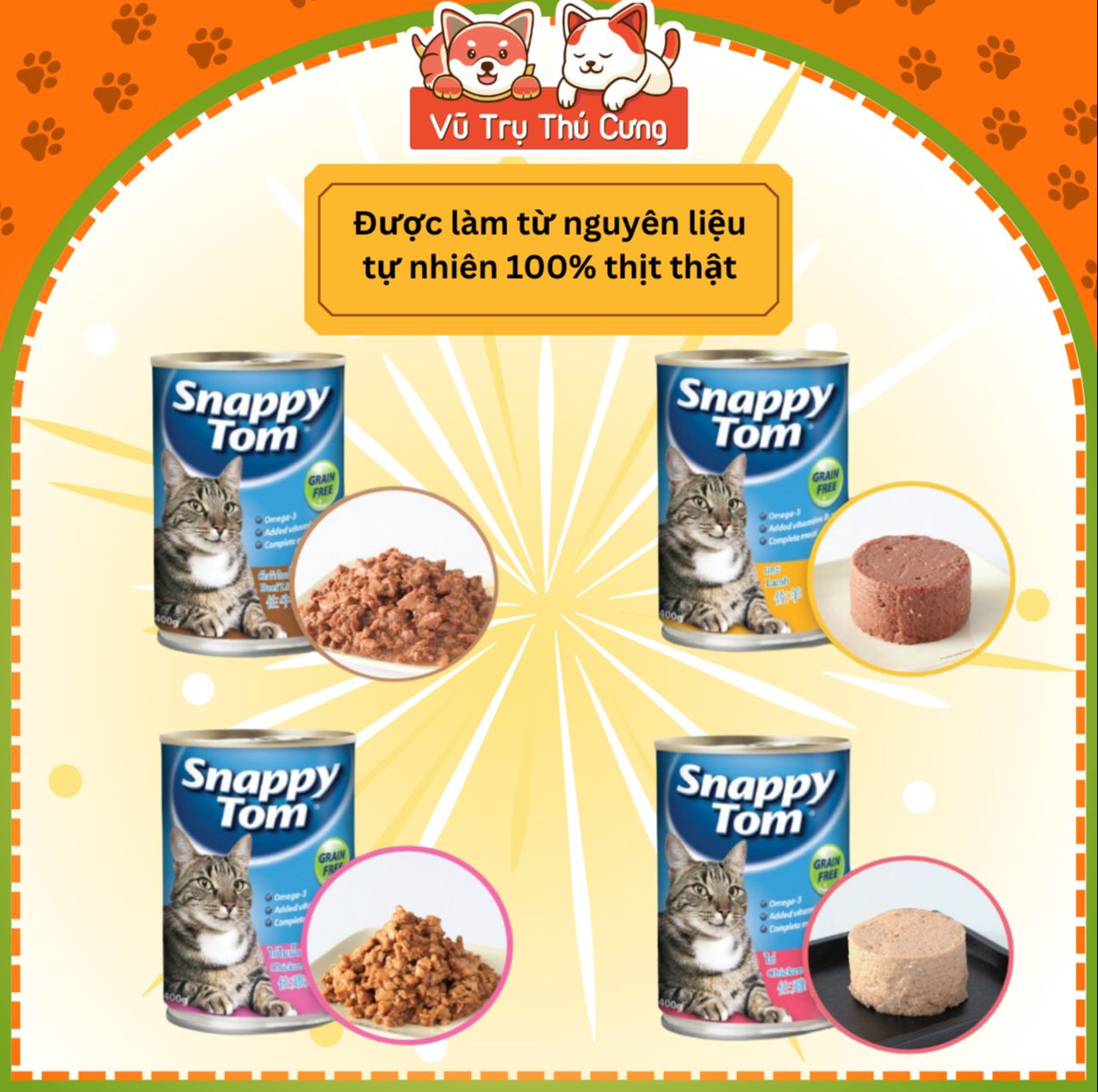 Combo 4 get 1-pate for Snappy Tom can 400g