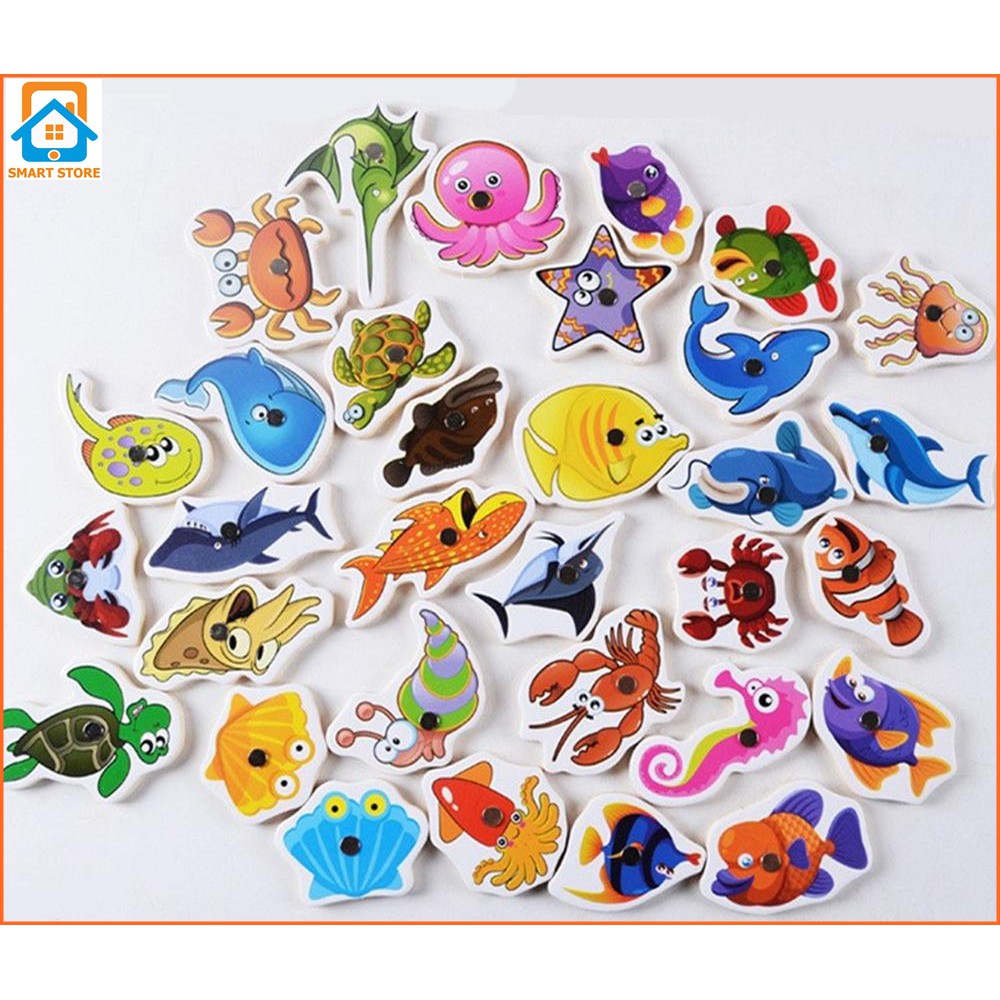 Đồ chơi Bộ câu cá gỗ nam châm 32 chi tiết