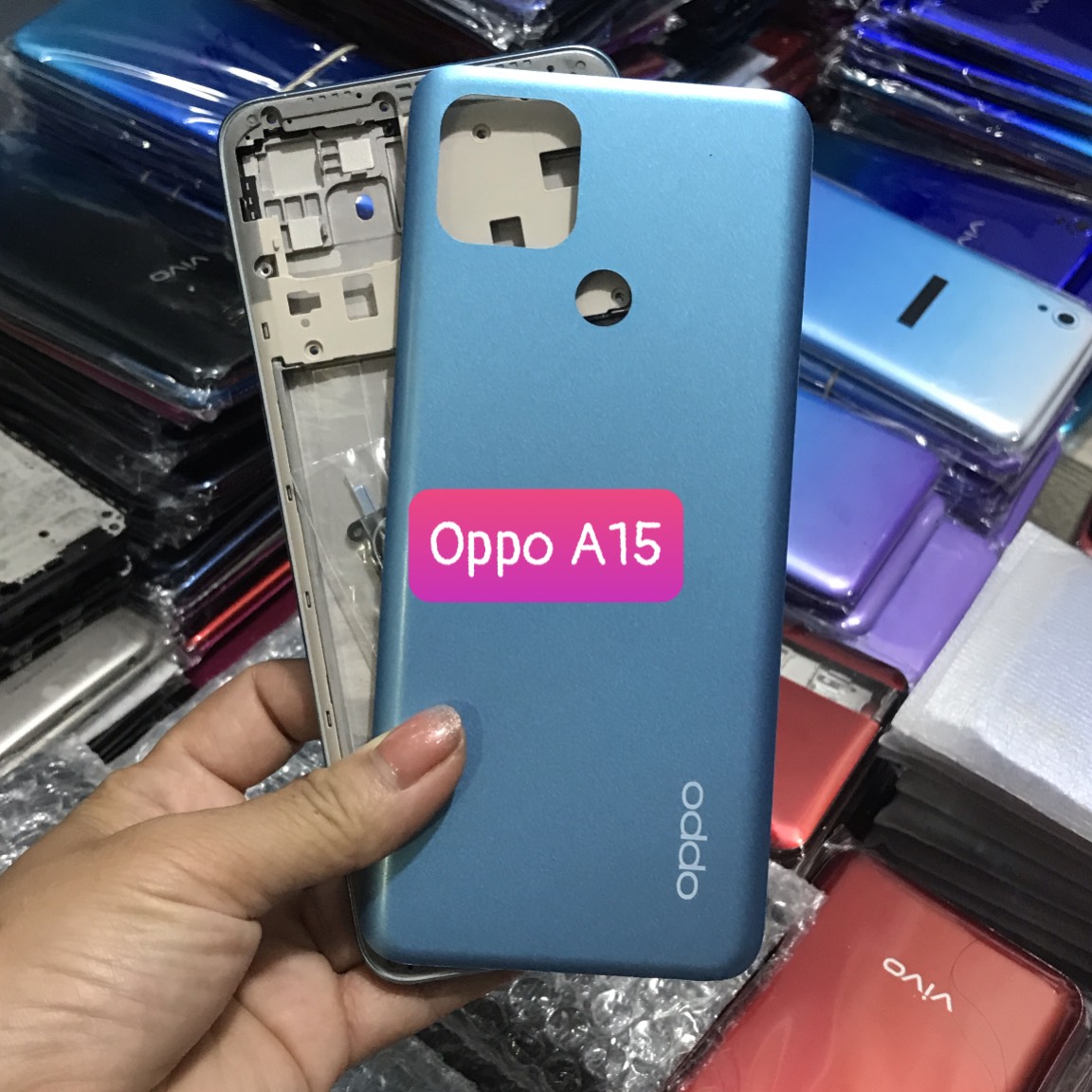 Bộ vỏ oppo A15 /A15s (bộ vỏ zin)