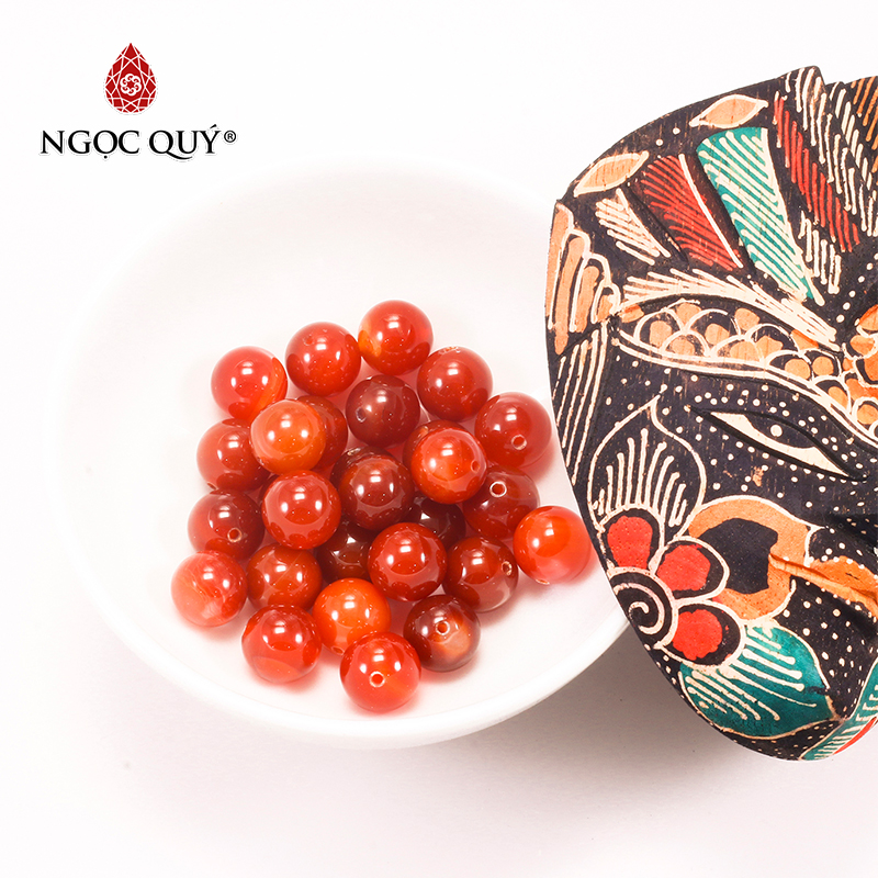 [HCM]Combo 5 viên đá mã não đỏ size hạt 14mm - Ngọc Qúy Gemstones