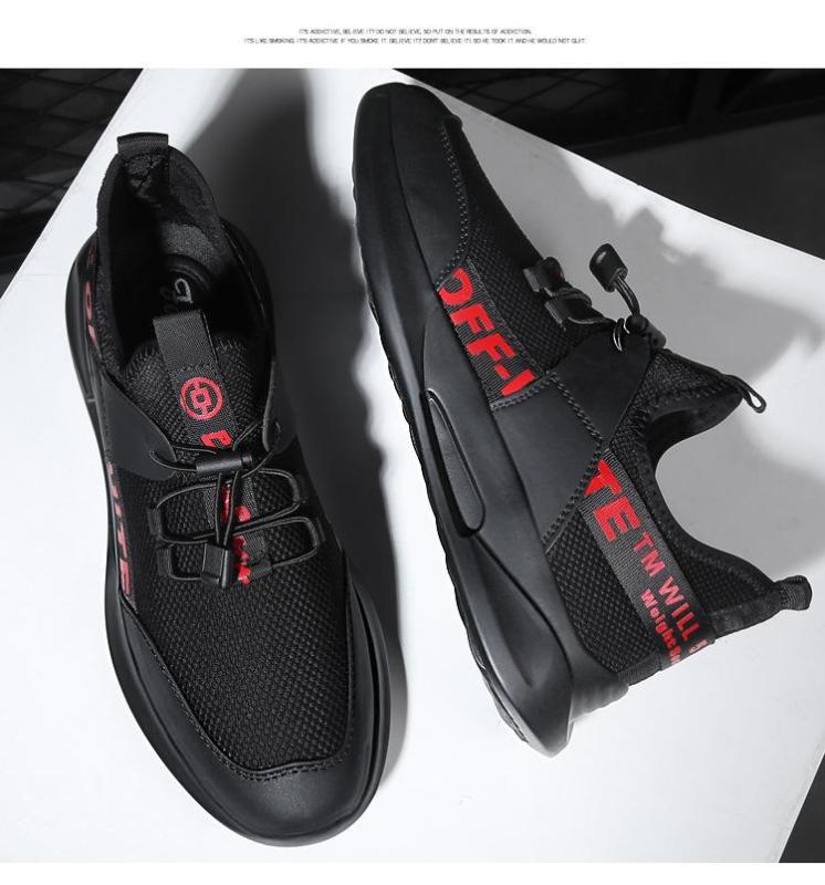 Giày Sneaker Nam Thể Thao BAZAS Y19-BR Đen Phối Đỏ
