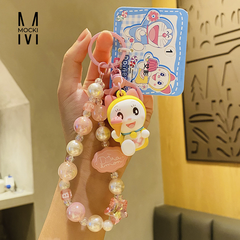 Móc khóa Doremon Doremi dây hạt xinh xắn