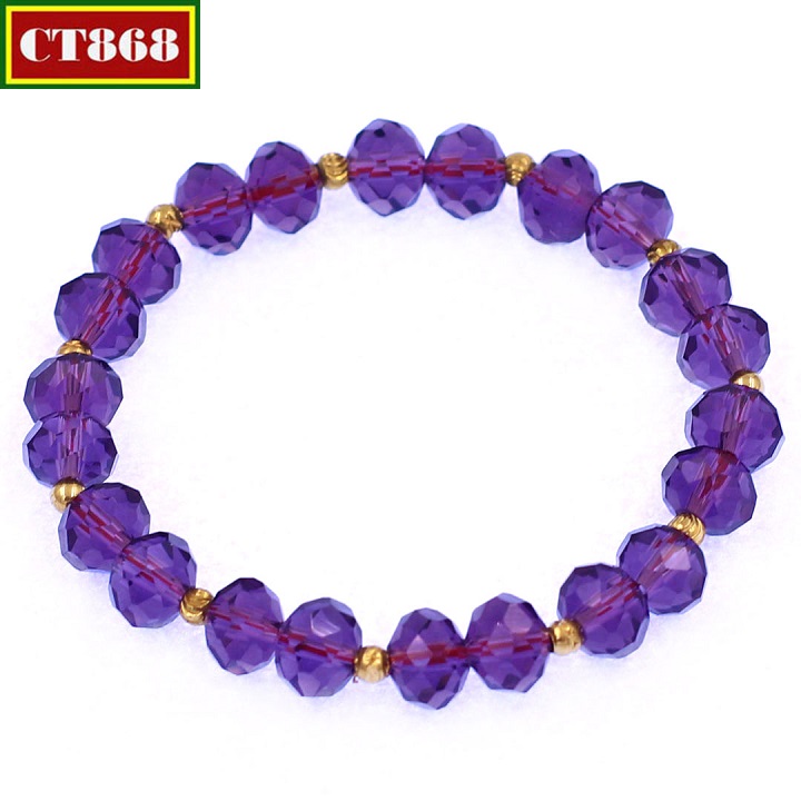 Purple crystal bracelet dark feeling 8 Cup beads gold CTFLIGBVK8