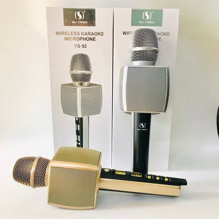 [Tổng Kho Mic Karaoke] Mic Karaoke Kèm Loa Bluetooth YS 92 Mic Hát Karaoke Không Dây Chống Hú Chất Âm Cực Hay Hang nhập khau Bh 12 Tháng