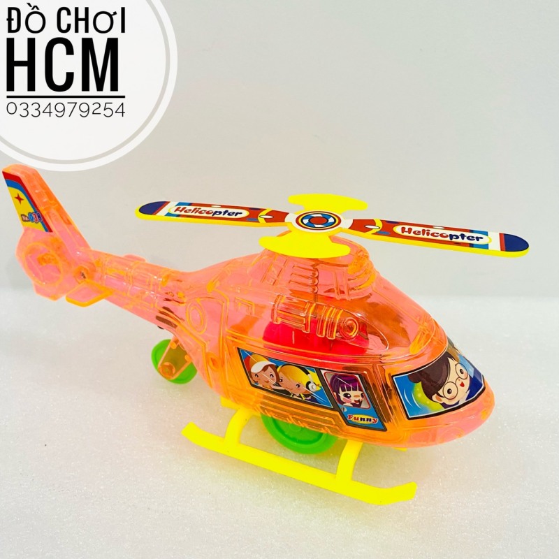 [CHẠY CÓT - CÓ ĐÈN] Đồ chơi mô hình máy bay trực thăng chạy bằng cót dây có sáng đèn cho bé thích khám phá mô hình tàu bay
