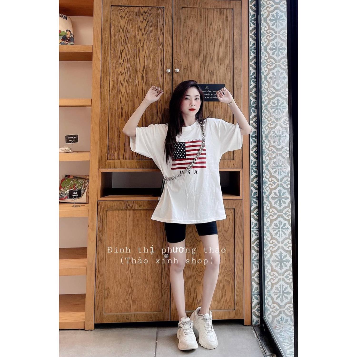 [RẺ VÔ ĐỊCH] Set Bộ Áo Thun Cờ Mỹ Quần Legging