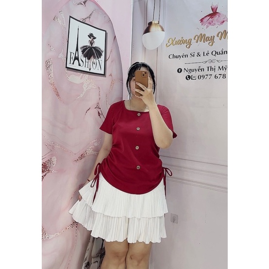 Áo thun cổ U Bigsize 67kg đến 95kg