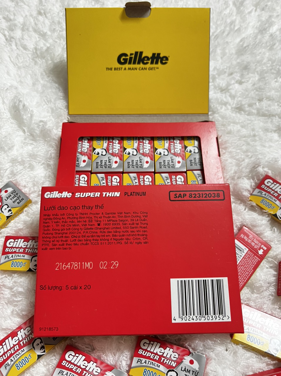 Lưỡi Lam Gillette Super Thin - Hộp 100 Lưỡi