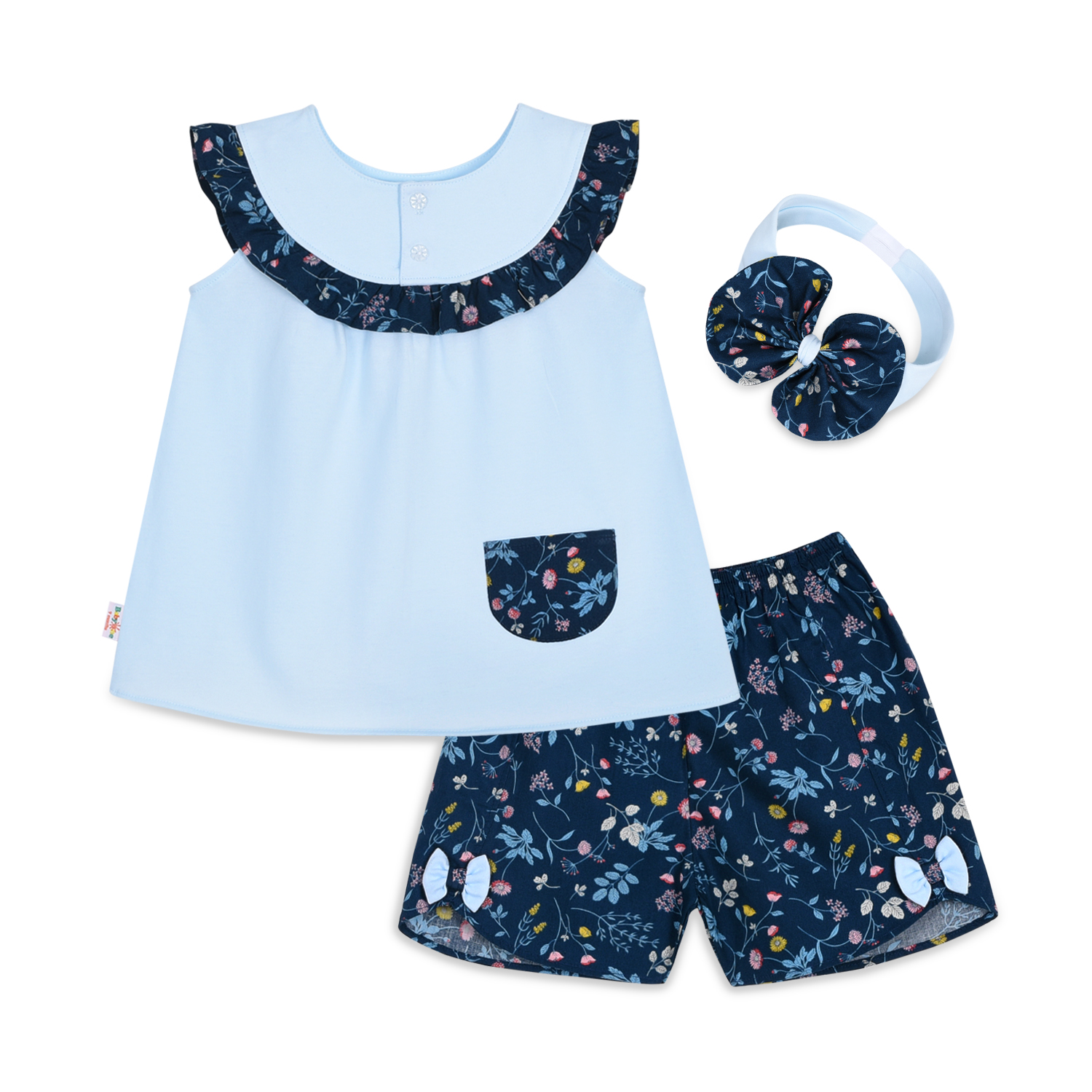 Baby Girl's Short Sleeveless Set 1339 - Babyone