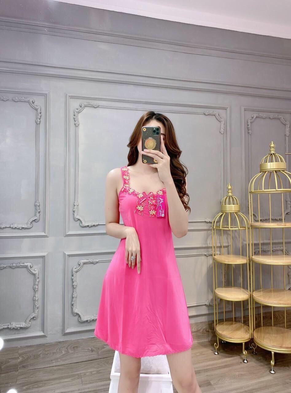 Đầm Nữ Đầm Thun Lạnh Dây Bản Mặc Nhà Cao Cấp