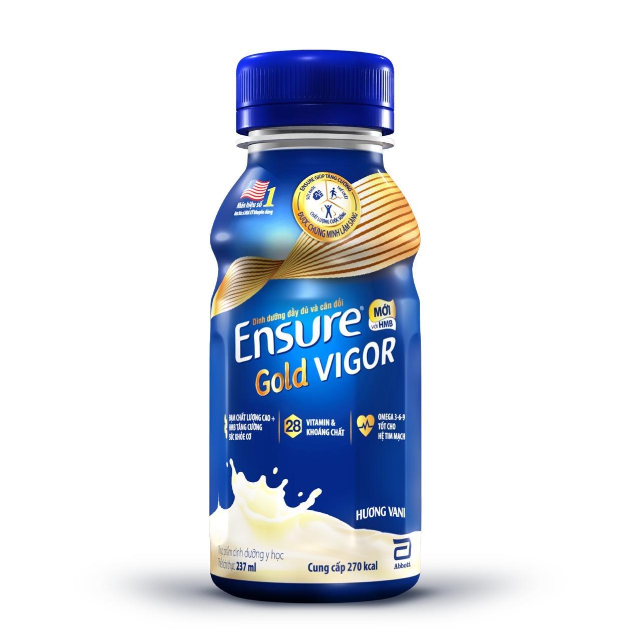 [Mẫu mới 2020]Bộ 6 Chai Sữa Nước Ensure Gold Vigor 237ml