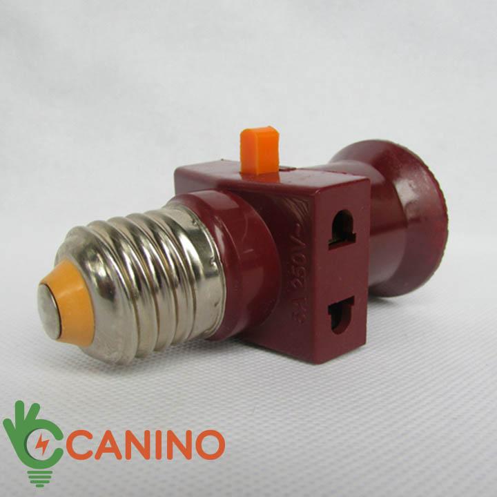 Bộ 2 Đầu Chia Đui Xoáy E27 Ra Thêm 2 Ổ Cắm
