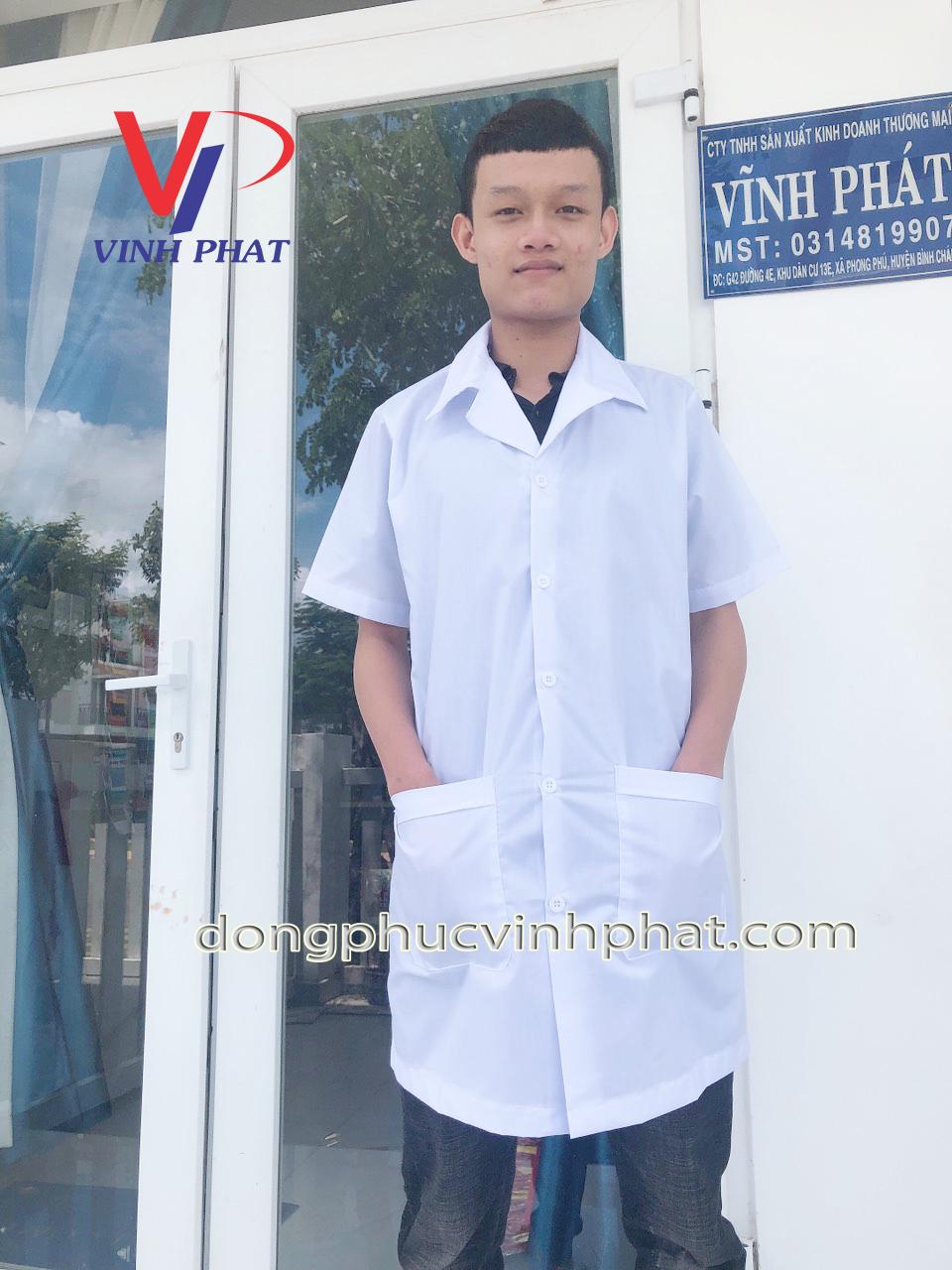 Áo Blouse Trắng Size Nam Chuẩn Kích Thước, Áo Blouse, Y Tá, Điều Dưỡng Tay Ngắn