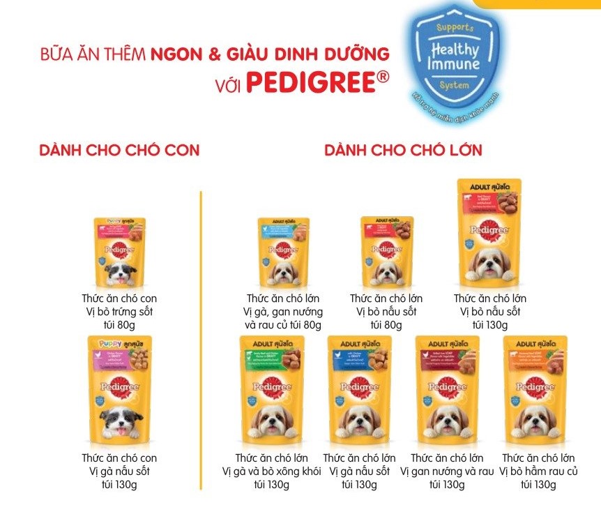 Súp cho chó Pedigree 80gr và 130gr cho chó