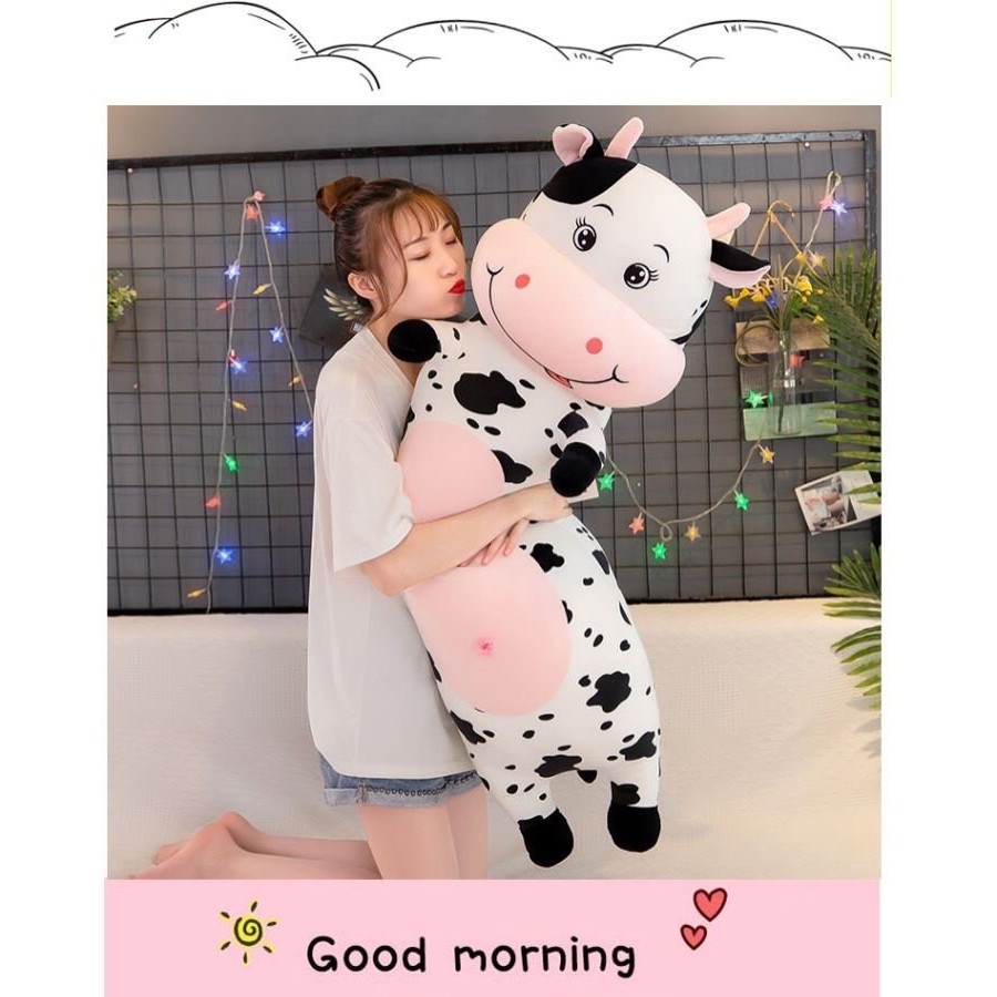 Gối ôm bò sữa trắng cao cấp Ghome