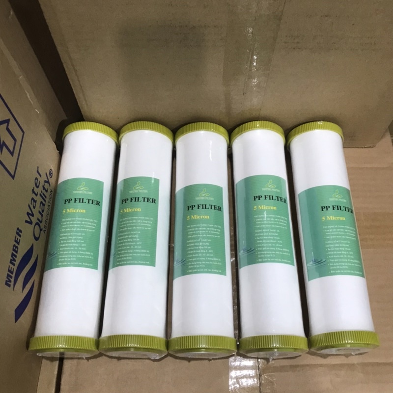 Combo 5 lõi lọc nước số 1 pp 10 inch 2 đầu bịt