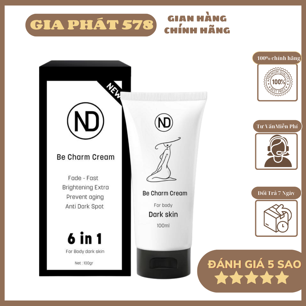 Kem xóa mờ thâm mông Be Charm đa năng cho 6 vùng da lâu năm hiệu quả - ND Be Charm Cream 6 in 1 - Tuýp 100ml tiện dụng
