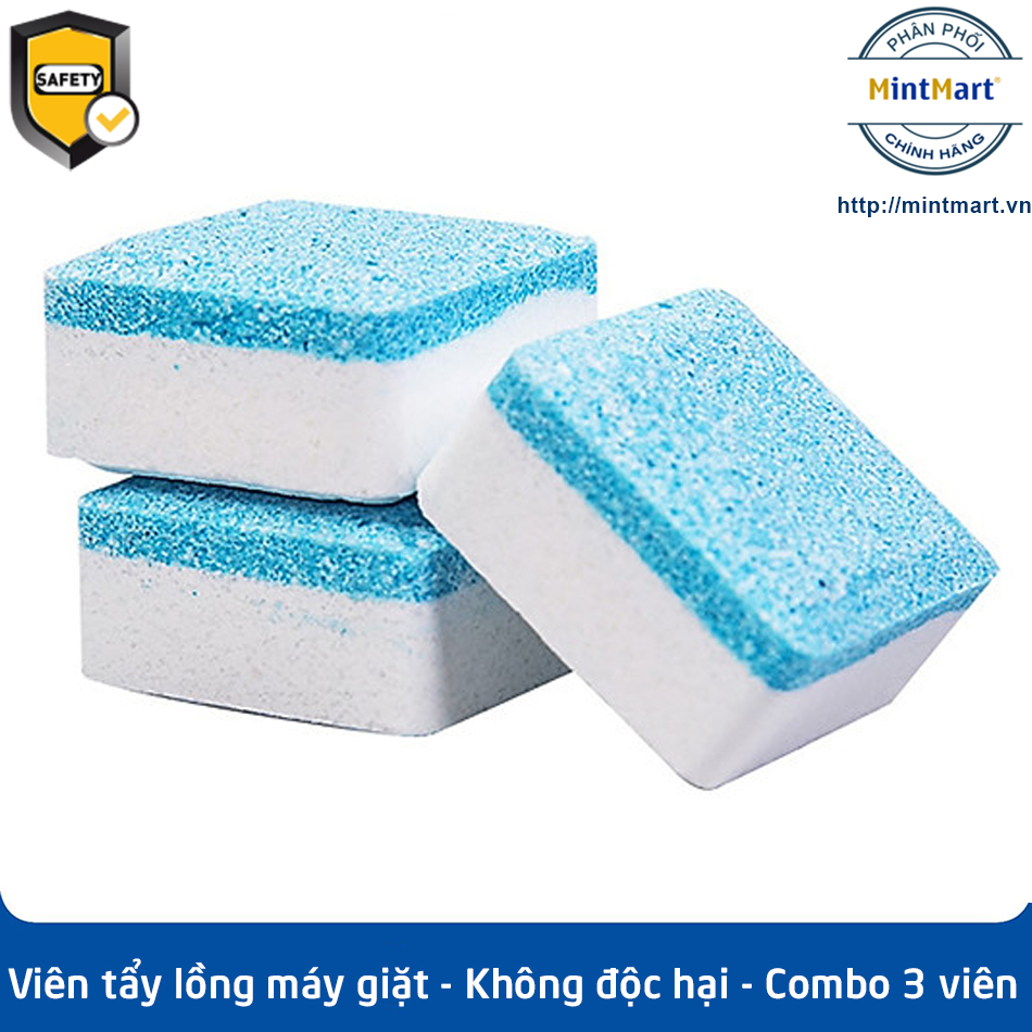 Viên tẩy lồng máy giặt - Tẩy sạch mọi vết bẩn - Combo 03 viên
