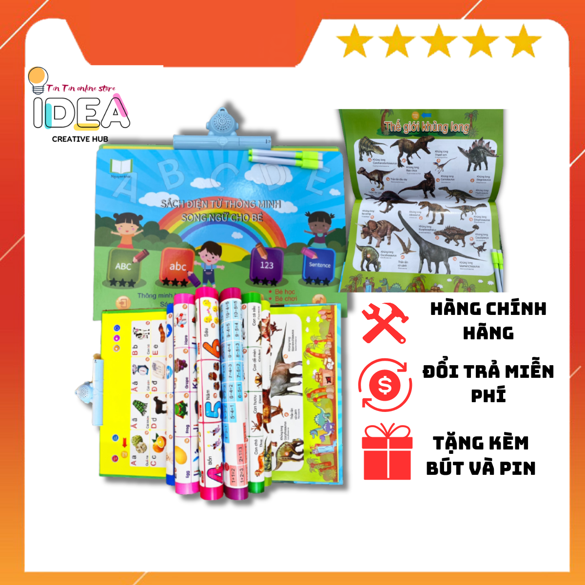 Binaural baby smart eBook dual language smart electronic alphabet-tin store