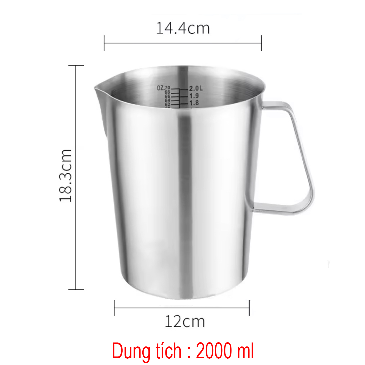 Cup 304 stainless steel split bar 500ml/700ml/1000mL/1500ml/ 2000ml