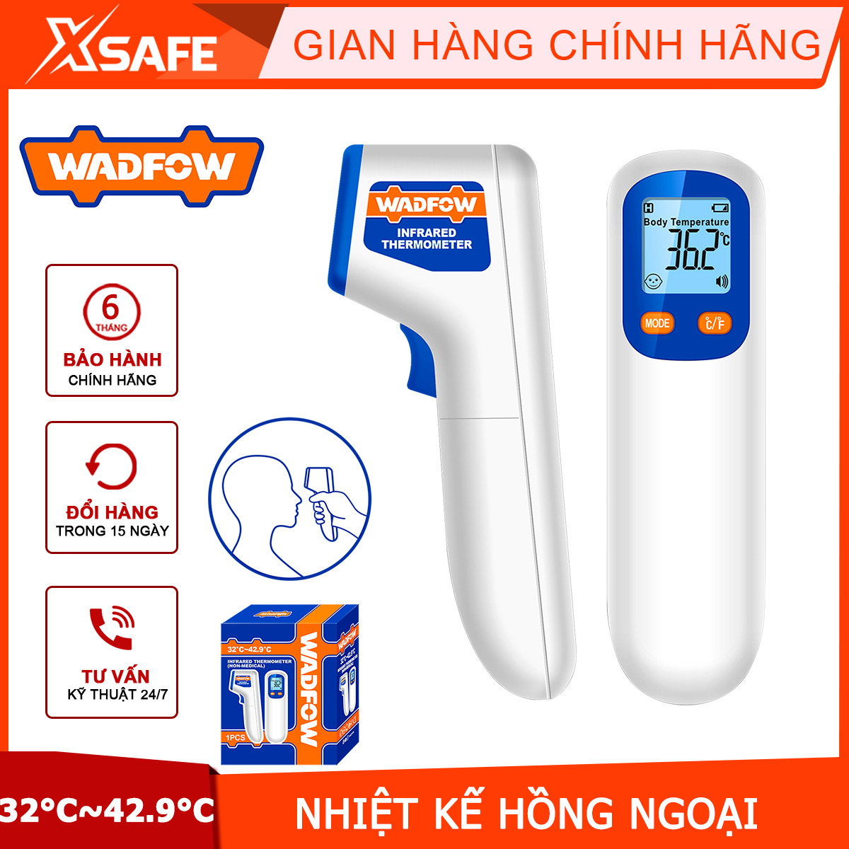 Wasfow wnt6501 infrared thermometer temperature measurement, battery temperature tester temperature: -50 ℃ ~ 450 ℃