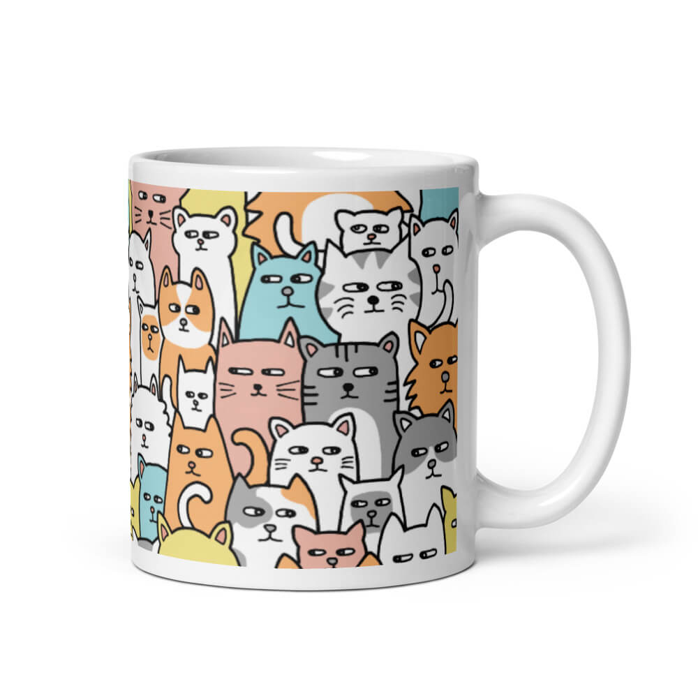 Ly Cốc Sứ Cao Cấp hình mèo dễ thương Suspicious Meow