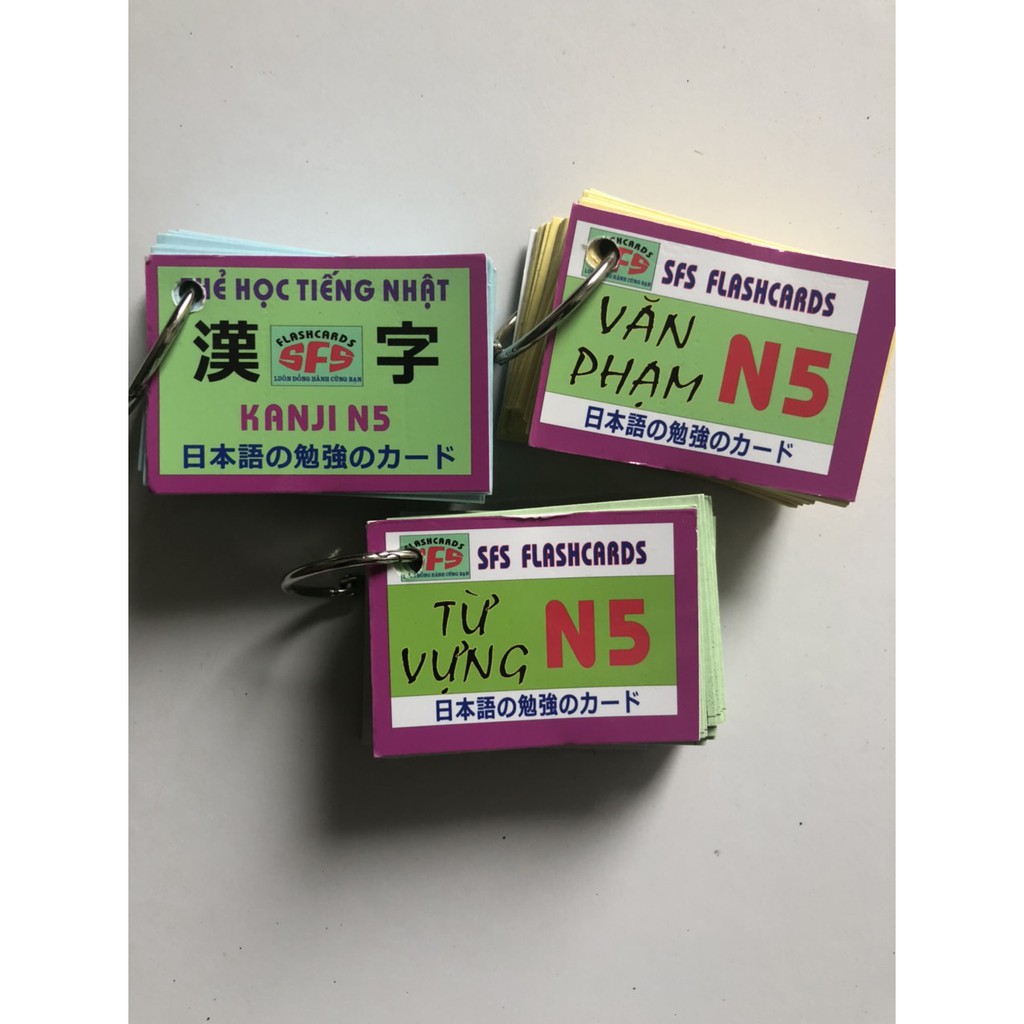 Combo 3 thẻ học n5 - vp, tv, kanji