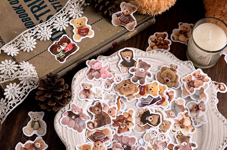 Bộ 46 Sticker Gấu bông đáng yêu E102
