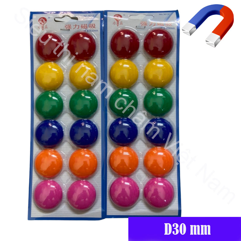 Nam châm đính bảng từ vỉ 12 chiếc ,nam châm siêu dính tiện dụng