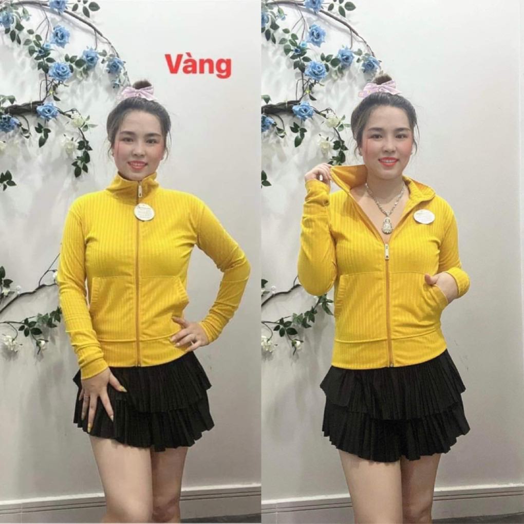 Áo khoát gân đũa cổ trụ thời trang cao cấp hàng vnxk