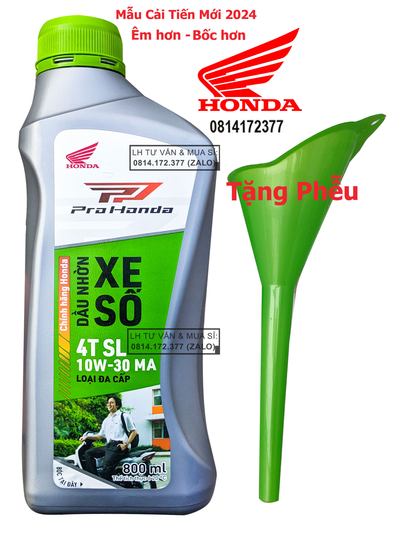 Dầu nhớt xe số honda 10w30 800ml + tặng kèm phễu thay nhớt
