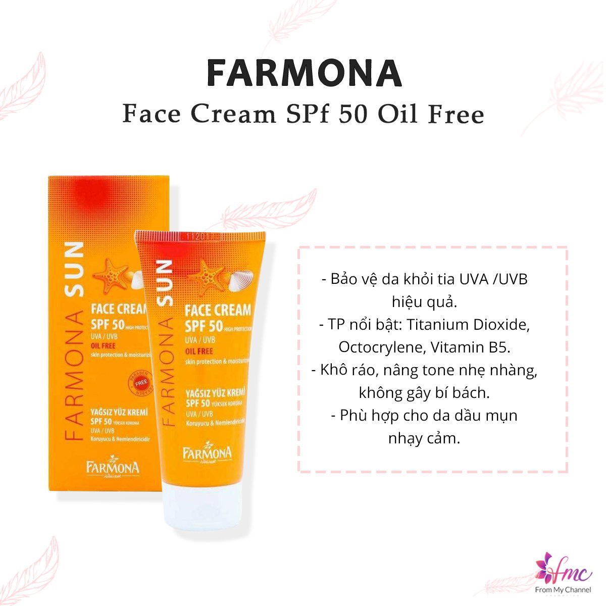 Kem chống nắng Farmona Sun Face Cream SPF50 + Tặng 1 túi chườm giảm đau bụng